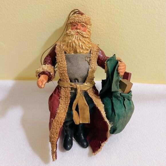 4 Vintage Kurt Adler Vintage Paper Mache Old World Santa Christmas Ornaments - Picture 13 of 15